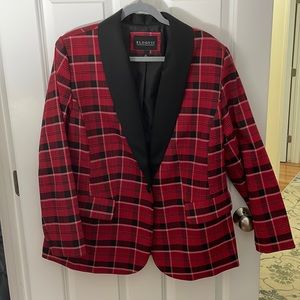 Red plaid blazer